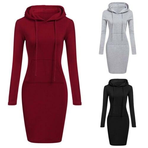 Slanke Pullover Hoodie Jurk