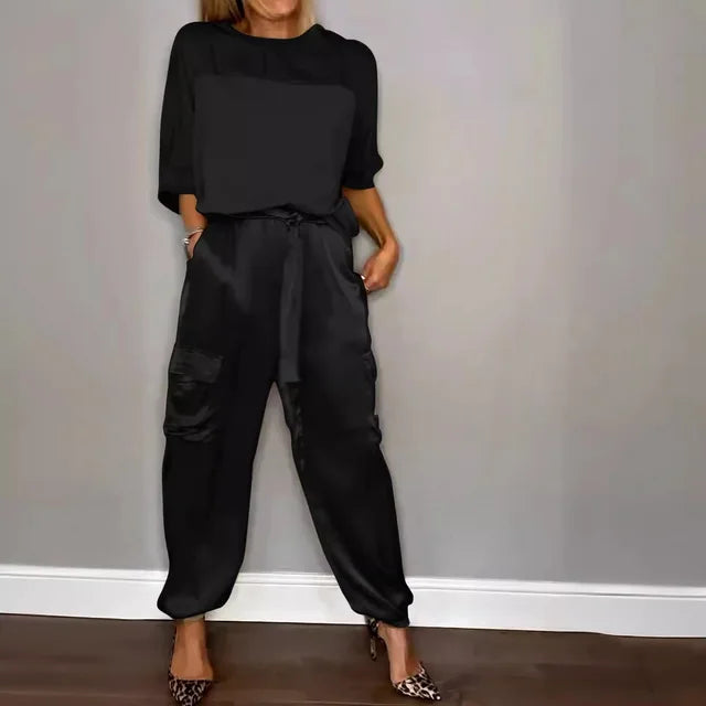 Elegant Women's Smooth Satin Set