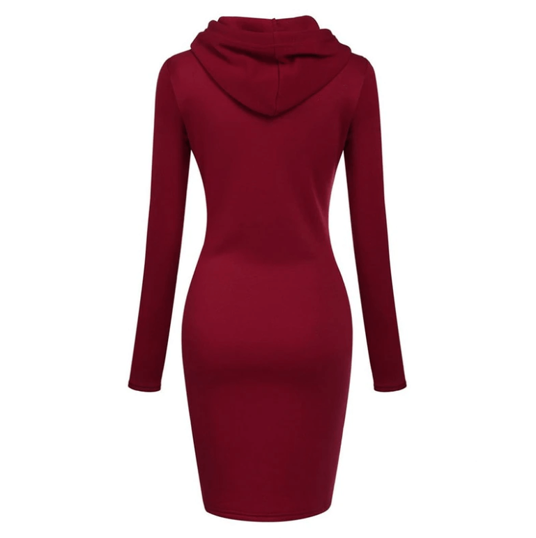 Slanke Pullover Hoodie Jurk