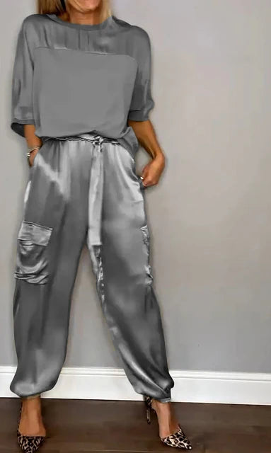 Elegant Women's Smooth Satin Set