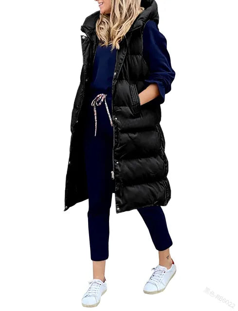 Casual  Long Cotton Jacket met capucon