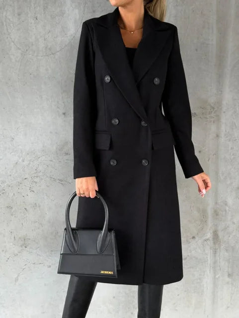 Trenchcoat i ull för kvinnor för höst/vinter 