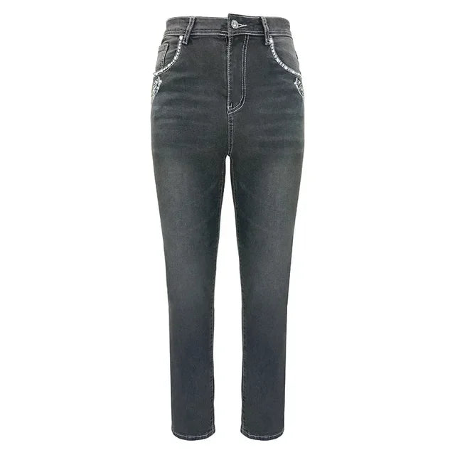 Jeansfarge Høy midje Slim Fit 