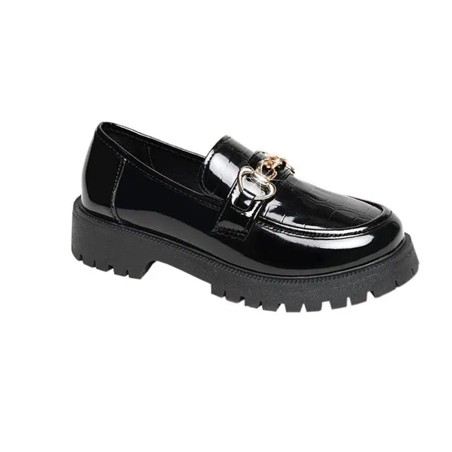 Dame Loafers tykk såle, skinnsko 