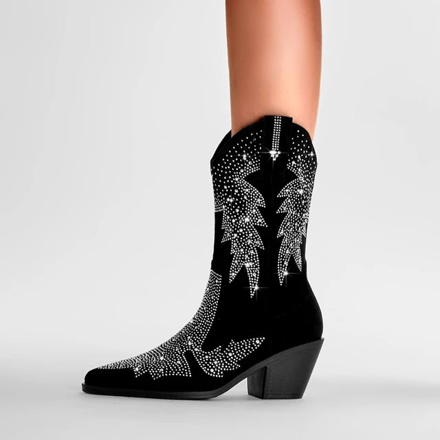 Nieuwe Dameslaarzen met strass, Korte Laarzen.