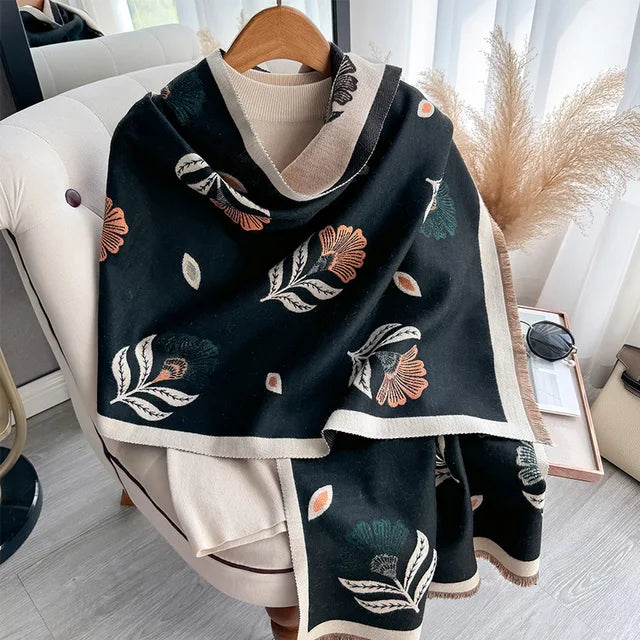 Luxe Merk Kasjmier Dubbelzijdig Sjaal Vrouwen
