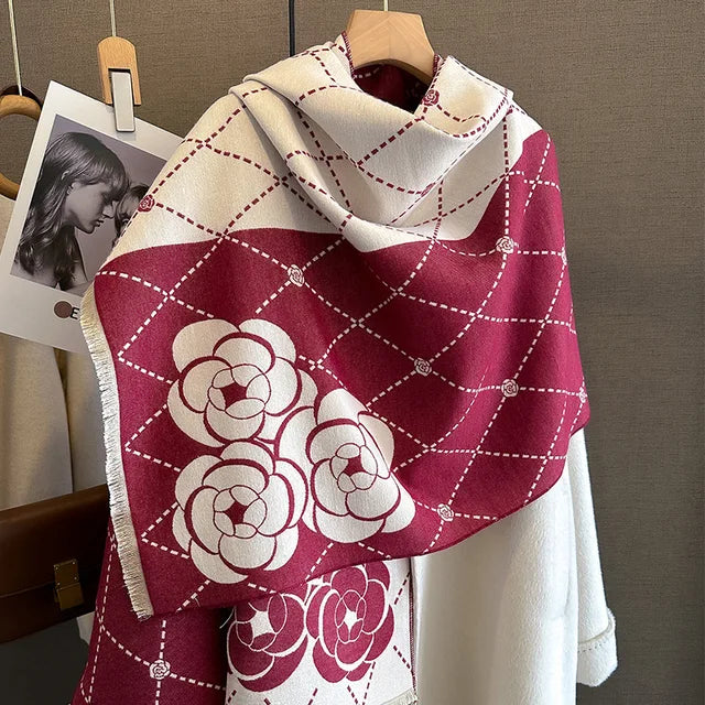Luxe Merk Kasjmier Dubbelzijdig Sjaal Vrouwen