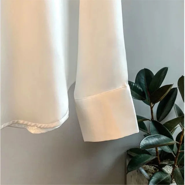 Satijne blouse met lange mouwen