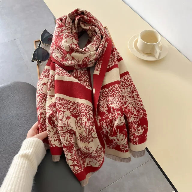 Luxe Merk Kasjmier Dubbelzijdig Sjaal Vrouwen