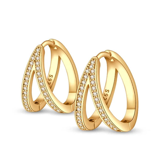 Sterling silver 925 guldpläterade örhängen 