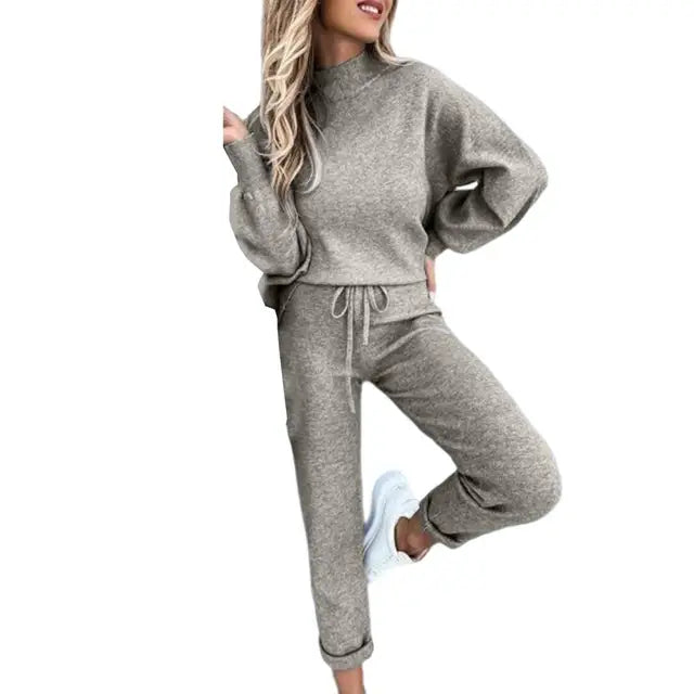 2-delad sweatshirt och joggingset för damer | Snygg resår i midjan
