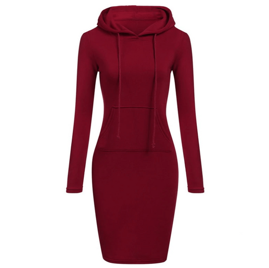 Slanke Pullover Hoodie Jurk